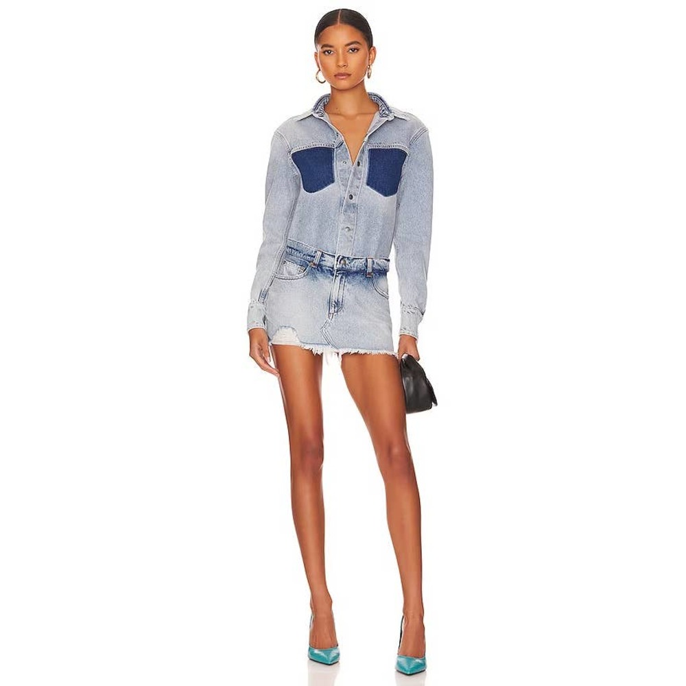 NWT SER.O.YA Linda Denim Dress Coastline Size S